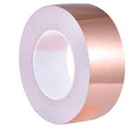 AIYUNNI Copper Foil Tape (1 inch X 66 FT) with Double-Sided Conductive Adhesive for Guitar & EMI Shielding,Stained Glass Making,Electrical Repairs,Paper Circuits,Soldering,Grounding,DIY Copper Tape