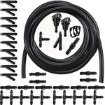 RUNCCI-YUN 4m Car Windshield Washer Hose Kit, with 30Hose Connectors, Universal Windscreen Hose, Washer Hose, Silicone Rubber Tube Air Hose, Connecting Car Water Pump and Nozzles,(Y I T) Black