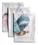 Maison d' Hermine Dishcloth Set of 3, 100% Cotton Easter Kitchen Towel for Dining, Kitchen, Party, Wedding, Restaurant & Camping, Flying Birds - Spring/Summer