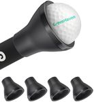 GreenHaven Golf Ball Retriever Cup for Putters Golf Pick-up Grabber Soft Round Rubber Grip Sucker Tool Portable Back Saver for Golfers (Only Fit for Round & Thinner Grips), 4 Pack