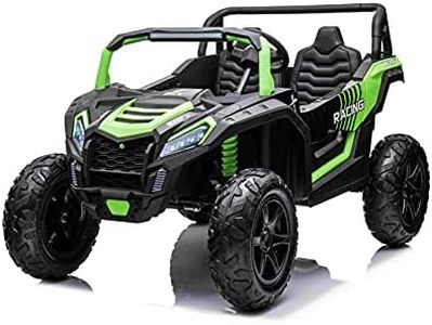 Buggy électrique 2 places 24v utv mx pack luxe XXL 24V, Noir, deux places en cuir, Disques de frein, Moteurs 2X180 W, Lumières LED, Roues gonflables en caoutchouc, Lecteur MP3 avec USB/SD et Bluetooth