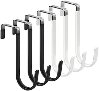 Classycoo Over the Door Hooks, 6 Pack Door Hangers Hooks with Rubber Prevent Scratches Heavy Duty Organizer Hooks for Living Room, Bathroom, Bedroom, Kitchen Hanging Clothes, Towels, Hats, Coats, Bags