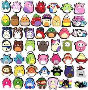 50PCS Funny Cute Shoe Charms Decoration for Squishmallow Lovers, Cartoon Animal Charms for Clog Wristband Sandals, Clog Accessories Pins for Kids Boys Girl Teens Party Favor