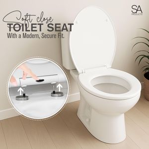 SA Products Quick Release Toilet Seat – White, Easy Clean