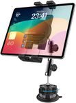 GDZN Dashboard Truck Tablet Mount, [Dual Knob Lock] Car/Pickup Truck Suction Cup Tablet Holder, Ultra Sturdy Metal Arm Semi Truck Windshield Stand for iPad Pro 11 12.9, Galaxy Tab, Fire, 4-13" Devices