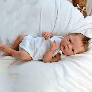 MAIAKK 18 Inch Reborn Baby Dolls,My Little Sweetheart Cute Lovely Short Hair Realistic Newborn with Full Silicone Body Baby Dolls Lifelike Toddler Dolls Birthday Handmade Collectible Doll (Boy)