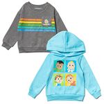 CoComelon Nico Tomtom Cody JJ Baby Fleece Pullover Hoodie and Sweatshirt Infant to Toddler, Blue / Gray, 12 Months