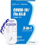 Healgen Rapid Check COVID-19, Flu A&B Antigen Test Kit, The First FDA Authorized OTC 3-in-1 Flu & COVID Home Test, Easy to Read Dual Windows, Results in 15 Mins, 18-Month Shelf Life, 4 Test