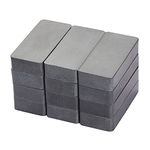 BY JMY Ferrite Blocks Ceramic Magnets 1 7/8" x 7/8" x 3/8" Rectangular Magnets, Grade 8 - for Crafts, Science and Hobbies - Ferrite Magnets 12 Pieces
