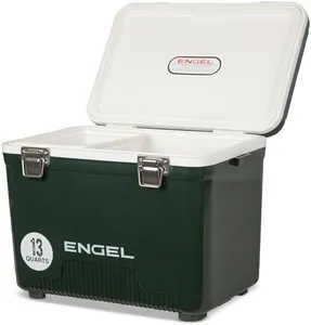 ENGEL UC13 13qt Leak-Proof, Air Tight, Drybox Cooler and Small Hard Shell Lunchbox for Men and Women in British Racing Green