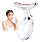 Facial and Neck Massager, Multifunctional Face Massager, Face Sculpting Tool with Vibration, Thermal Function for Skin Care and Double Chin (White)