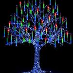 Grandisk Meteor Lights LED Meteor Shower Lights with 25 Tubes 600 LEDs Falling Rain Drop String Lights Waterproof Icicle Snow Fall String Lights for Christmas Tree