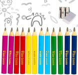 TinyGeeks Jumbo Pencils HB - NEW 2024-12 Fat Pencils - Triangle Short Pencils for Kids + Sharpener - Perfect for Preschool, Toddlers and Beginners + Recommended by Teachers & Experts Jumbo black