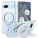 DUEDUE for Google Pixel 7A Case with Invisible Stand Powerful Magnetic Clear for Google Pixel 7A Case [Fit for Magsafe] Full Body Protective Slim Shockproof Translucent Case for Google Pixel 7A, Clear