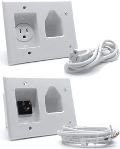 DATA COMM Electronics In-Wall Cable Management Kit: Advanced TV Cable Hider Wall Kit-Complete Low Voltage Cord Hider For Sleek Wall-Mounted TV Setup - DIY Cable Organizer, Kit Single Power Solution