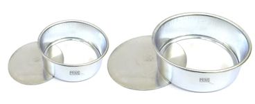 Prime Bakers and Moulders Round Removable Bottom Small Cake Mould Set of Loose Base tin for Oven (6,8 Inch)