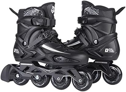 Fitness Inline Skates, Outdoor 4 Wheel Speed Racing Roller Skates for Men Women Adult (Men 4.5/Women 5.5, Black)