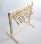 celloexpress Wooden Small Clothes Rail - Useful for Dolls Clothes (30cm Rail + 30 Hangers)