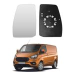 Mirror Glass replacement for Ford Transit Custom 2013-2019, Exterior Mirror Glass Aspherical, Exterior Mirror Adjustable Suitable, Reversing Lens Reversing (Left)