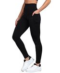 Rock Paper Scissors Premium High Waist Stretchable Gym Tights Leggings with Pockets Gym wear/Active Wear Tights Yoga Pants Zumba/Dance Womens Workout Tights Gym Tights Black