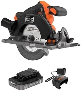 BLACK+DECKER Circular Saw 20V MAX, 6-1/2 in. Brushless Circular Saw Cordless Kit with 2.5Ah Battery and Charger, 24T Blade for Wood, Up to 165 Cuts Per Charge, LED Light, PowerConnect (BLCS78E1)