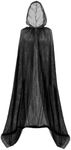 Mayplous Halloween Costume Cloak for Women Adult's Cosplay Cape Long Tulle Cape Fancy Dress Hood Dress-up for Role Play (Night/90cm)