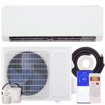 HOMCOM 18000 BTU Mini Split Air Conditioner, 22 SEER2 208V/230V Wifi Enabled Inverter AC Unit & Ductless Heat Pump Cools up to 1250 Sq. Ft, with Installation Kit, Works with Alexa
