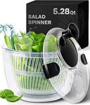 Neatness Large Salad Spinner with Drain, Bowl, and Colander - Quick and Easy Multi-Use Lettuce Spinner, Vegetable Dryer, Fruit Washer, Pasta and Fries Spinner - 5L