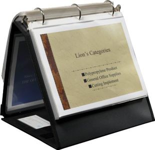 Lion Insta-Cover Ring Binder Easel, 1-1/2 Inches Ring, 1 Binder Easel (40009), Black