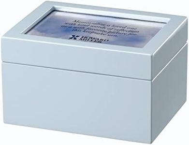 Howard Miller Memorial Wooden Keepsake Urn Chest for Human Ashes | Precious Blue High-Gloss Finish | Photo Frame Lid, Velvet Interior with Tray | 55 Cu In Capacity Memorial Box for Home Display