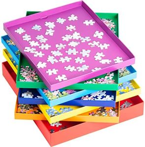 Tektalk Puzzle Sorting Trays Stackable Jigsaw Puzzle Sorters with Lid Puzzle Accessory for Puzzlers