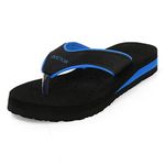 DOCTOR EXTRA SOFT Care Diabetic Orthopedic Pregnancy Flat Super Comfort Dr Flipflops and House Slippers For Women's and Girl's D-18-Black Blue-7 UK