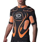 Optimum Junior Inferno Rugby Protective Top Shoulder Pads, Black/Orange, Mini