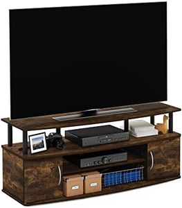 Furinno Jaya Entertainment Center Stand Unit/TV Desk for up to 55 inch, Amber Pine/Black