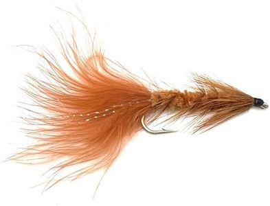 Wooly Bugger Fly Fishing Flies for Trout and Other Freshwater Fish - One Dozen Wet / Streamer Flies (6, Brown)