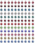 120 Pieces Crystal Birthstone Charms Beads, BetterJonny 12 Colors Round Crystal Charm with Rings Handmade Jewelry Pendants for Jewelry Necklace Bracelet Earring Making