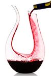 Wine Decanter，Towinle Red Wine Carafe Leadfree Crystal Glass Wine Aerator Wine Presents, Wine Accessories (1200 Milliliter)