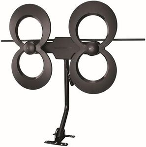 Antennas Direct ClearStream 4MAX TV Antenna, 70+ Mile Range, UFH/VHF, Multi-Directional, Indoor, Attic, Outdoor, Mast w/Pivoting Base/Hardware/Adjustable Clamp/Sealing Pads, 4K Ready, Black – C4MVJ