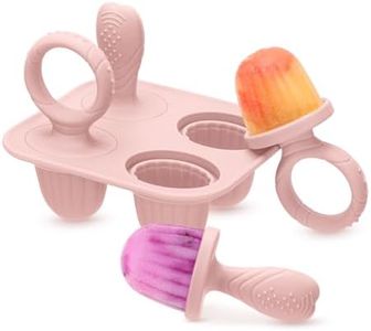Baby Silicone Popsicle Molds - BPA-Free Ice Lolly Moulds for Kids & Adults, Reusable Freezer Treat Makers with 4 Sticks (Pink) - Perfect for Homemade Ice Pops, Yogurt & Juice Bars