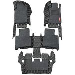 Elegant PVC Kia Carens 7 Seater Manual Custom Fit 7D Floor/Foot/Mat For Car (Star Black And White)