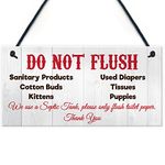 RED OCEAN Do Not Flush Septic Tank Novelty Hanging Plaque Bathroom Wall Door Toilet Thank You Sign