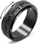 Spinner Ring Anxiety Ring for Women Men Titanium Stainless Steel Fidget Ring For Anxiety for Women 8mm Width Black Color Size 11