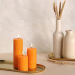 PROSPERRO LUMO by Parkash Candle Set of 3 Fragrance Pillar Candles Marble Finish (Sandalwood Fragrance)