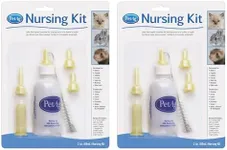 Pet-Ag Nursing Kit - 2 oz, Pack of 2 - Promotes The Natural Feeding of Liquids to Baby Animals - Each Kit Includes 2 oz. Bottle with Cap, 5 Nipples & Cleaning Brush