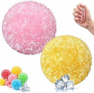 2PCS Crunchy Squishy Stress Balls, 2026 New Cooling Ice Squishies Skin Fidget Sensory Squeeze Ball, Non-Sticky Slow Rising Satisfying Squishy for Desk Display Stress Relief(2PCS#A5)