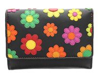 VISCONTI Daisy Collection Paris Ladies Leather Flap Over Purse RFID Blocking DS81 Black