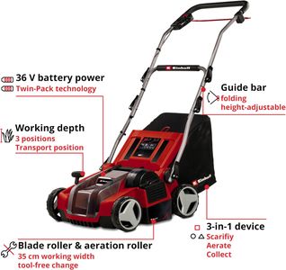 Einhell 36V Cordless Lawn Scarifier – Battery Powered Garden Tool