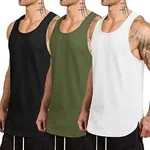 COOFANDY Men's 3 Pack Quick Dry Workout Tank Top Gym Muscle Tee Fitness Bodybuilding Sleeveless T Shirt