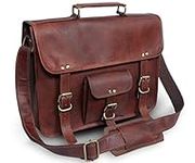 ANUENT Genuine Leather Messenger Bag for Men & Women Stylish & Functional 15-Inch Leather Briefcase Crossbody Shoulder Satchel Bag for Work, Travel, and More - Fits 14-Inch Laptops, (Brown)