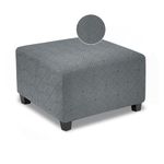 TOPHMDECOR Ottoman Cover Square,XX-Large Thick and Stretchable Ottoman Slipcover for Oversized Square Ottomans,Extra Large Furniture Protector and Foot Stool Cover for Living Room Decor,Dark Grey